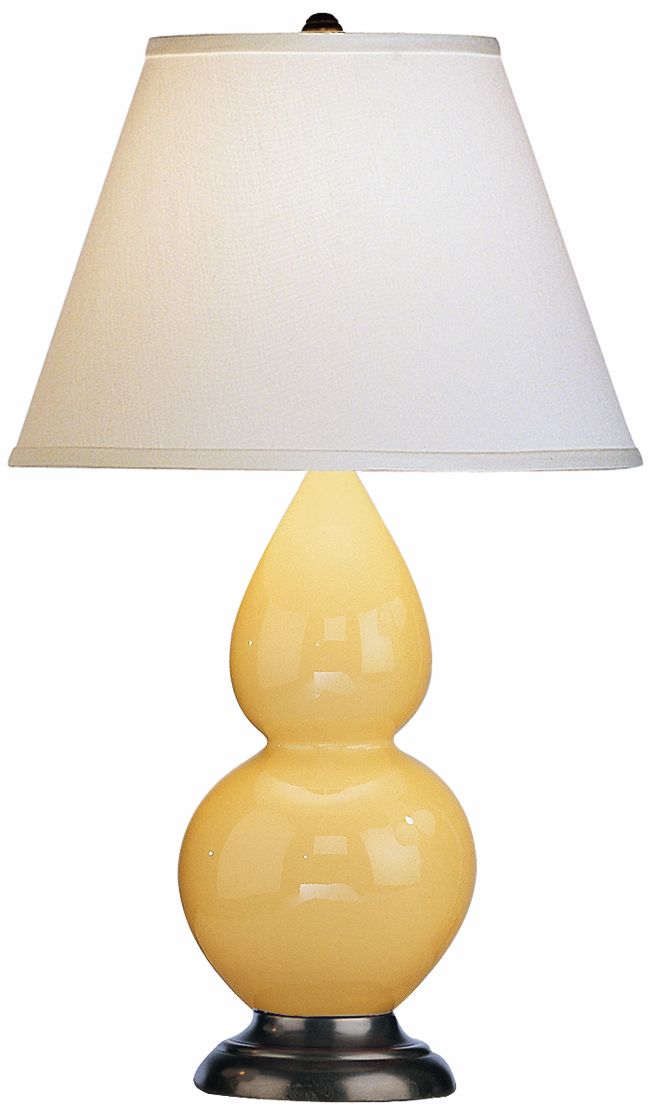 Robert Abbey 22 3/4" Yellow Ceramic and Bronze Table Lamp