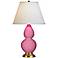 Robert Abbey 22 3/4" Pink Ceramic and Brass Table Lamp