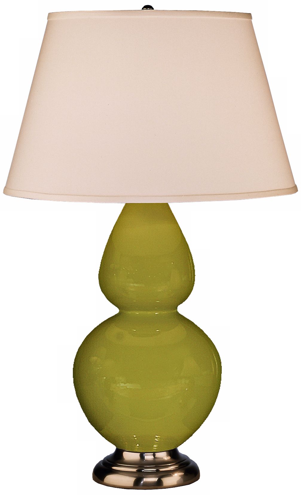 Robert Abbey 31" Apple Green Ceramic and Silver Table Lamp G6601