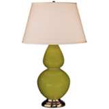 Robert Abbey 31&quot; Apple Green Ceramic and Silver Table Lamp