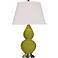 Robert Abbey 22 3/4" Apple Green Ceramic and Silver Lamp