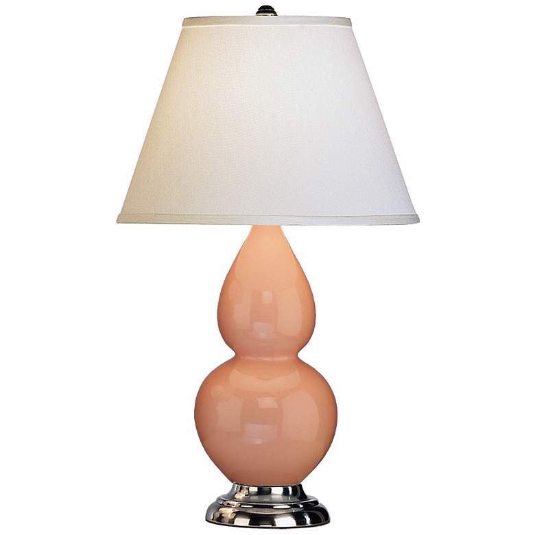 Image 1 Robert Abbey 22 3/4" Lt. Pink Ceramic and Silver Table Lamp