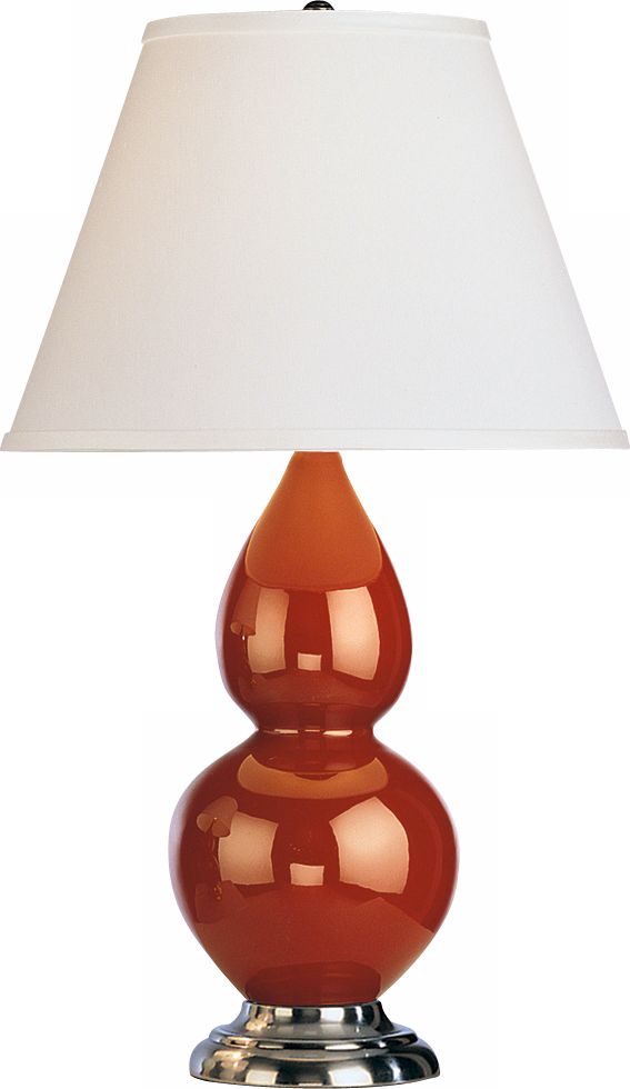 Robert Abbey 22 3/4" Cinnamon Brown Ceramic and Silver Lamp G6681