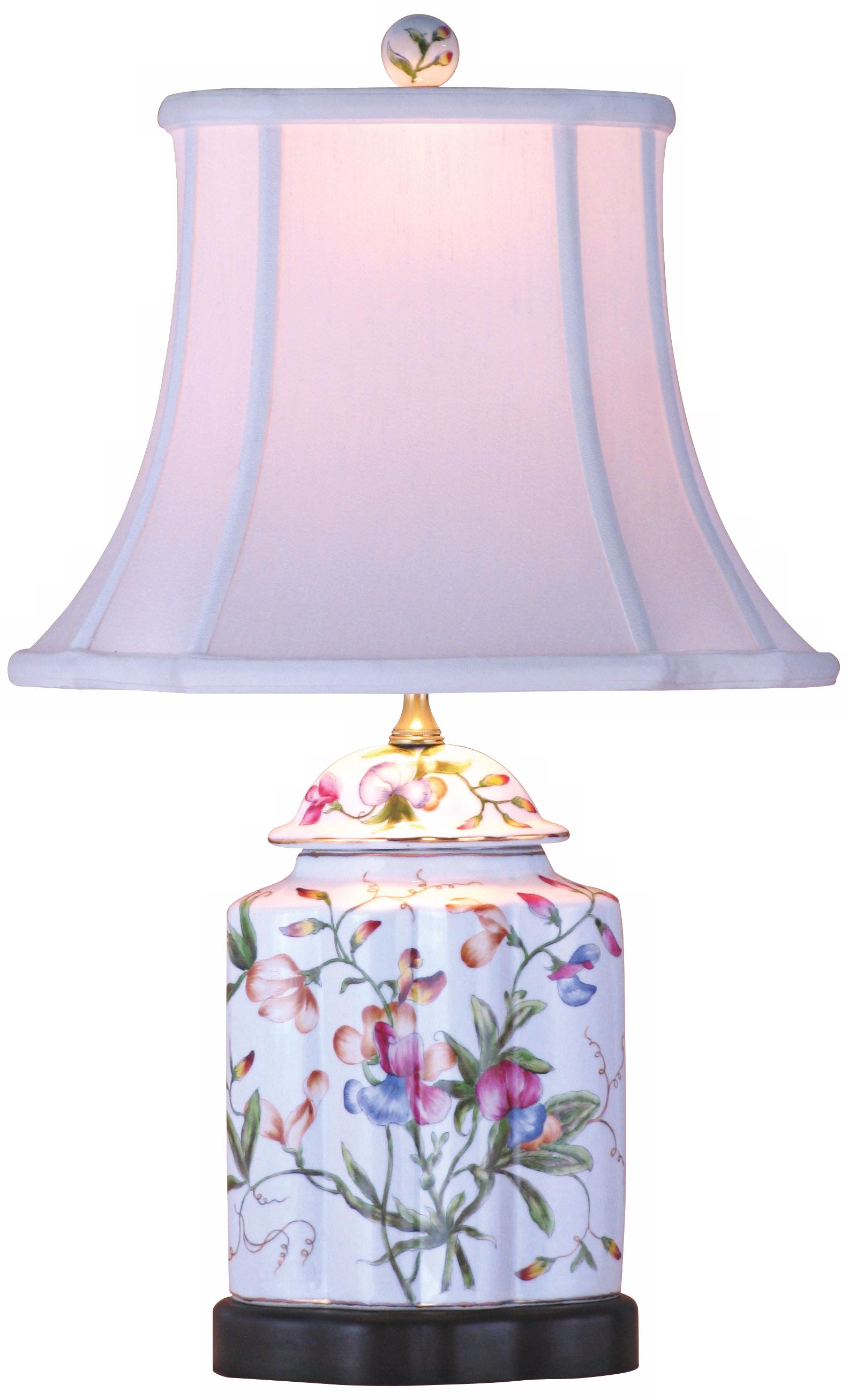 Floral Scalloped Porcelain Tea Jar Table Lamp G6984 Lamps Plus