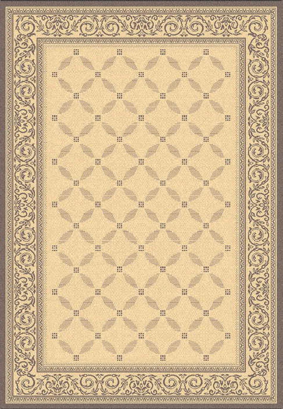 Portico Collection Natural and Brown Area Indoor-Outdoor Rug