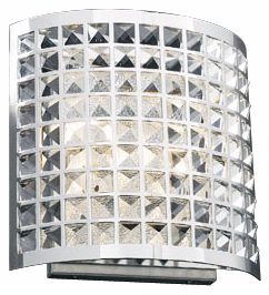 Deco Crystal and Chrome 12" High Wall Sconce