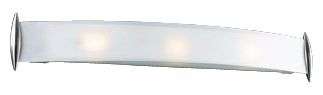Curved Acid Frost Glass 37" Wide Bathroom Light Fixture