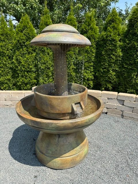 Henri Studio 60" High Relic Nebbia Ring of Diamonds Fountain