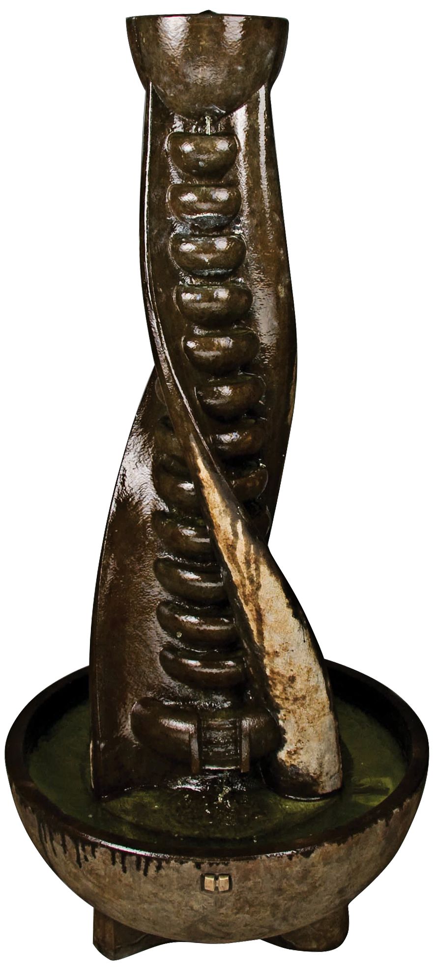 Henri Studio 62" High Helix Relic Lava Cast Stone Fountain