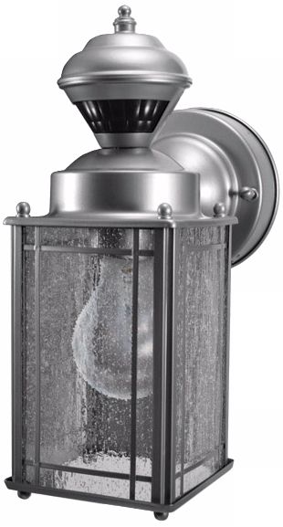 Shaker Cove Silver Finish Motion Sensor Outdoor Light