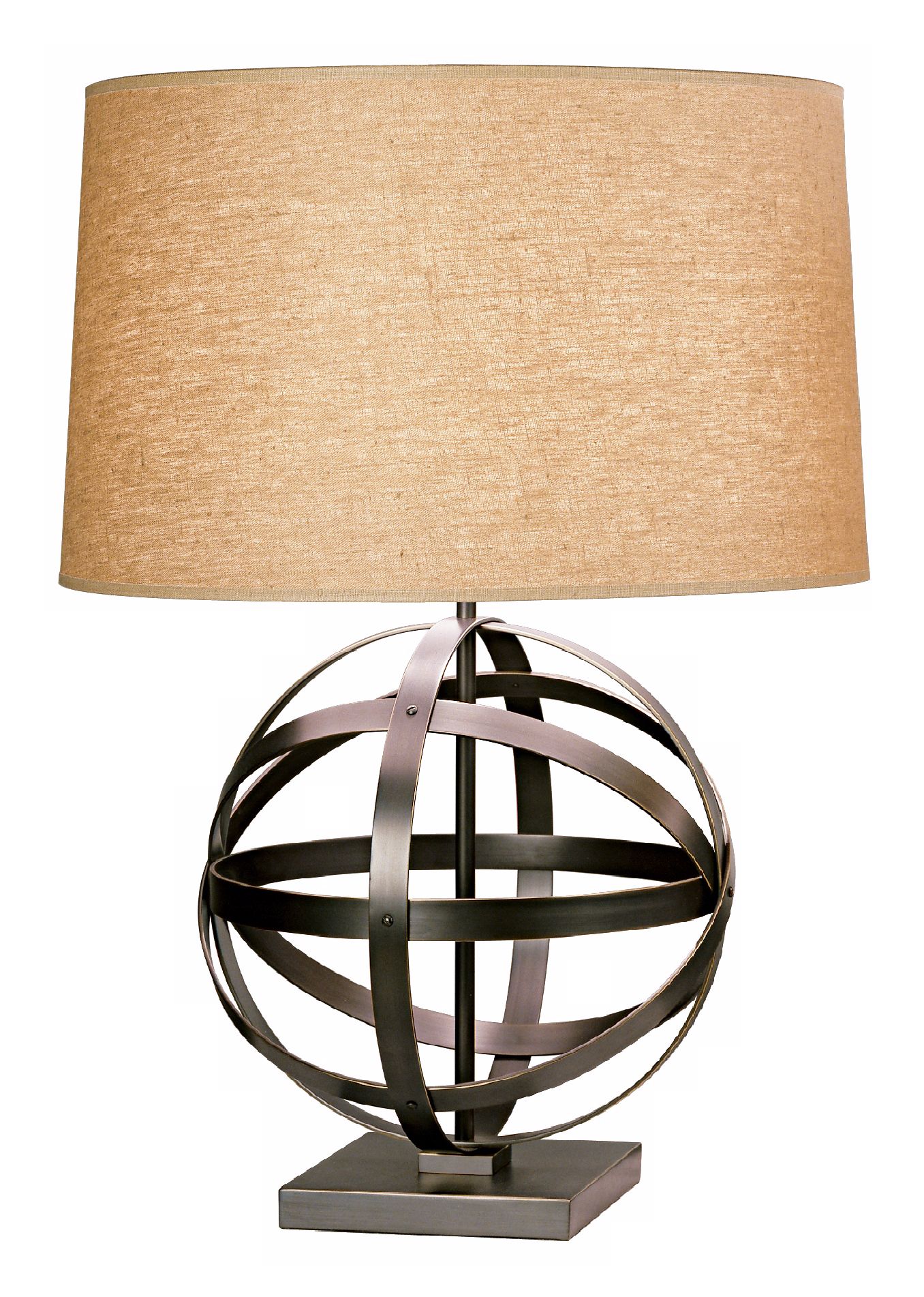 Robert Abbey Bronze with Driftwood Linen Shade Table Lamp