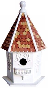 Story Book Hexagon Bird House – Charming Outdoor Feeder