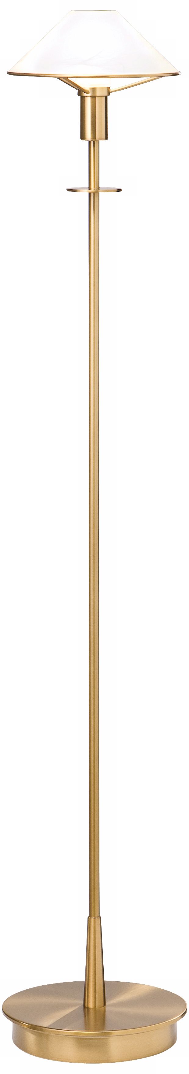 Holtkoetter Antique Brass Alabaster White Floor Lamp