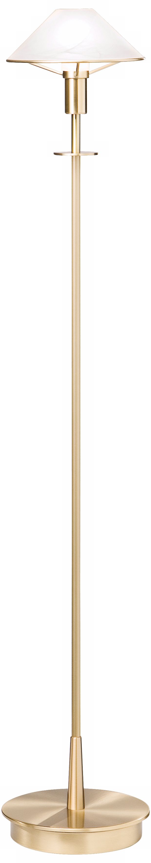 Holtkoetter Brushed Brass Alabaster White Glass Floor Lamp