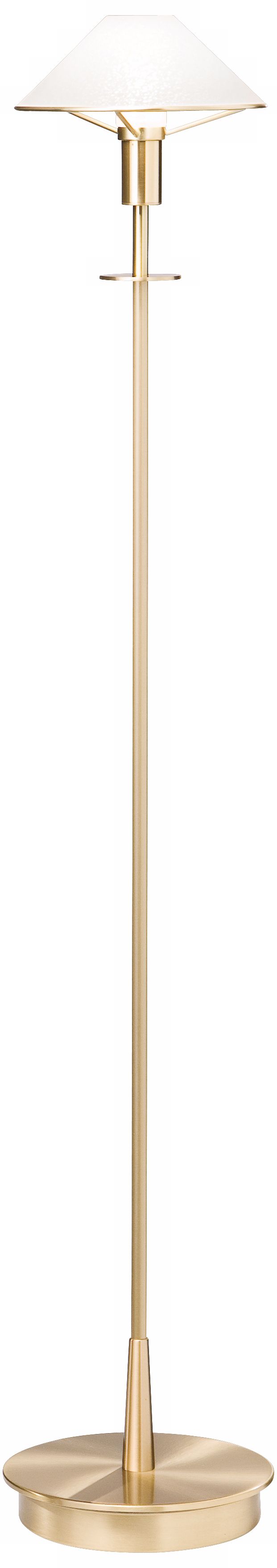 Holtkoetter Brushed Brass Satin White Glass Floor Lamp