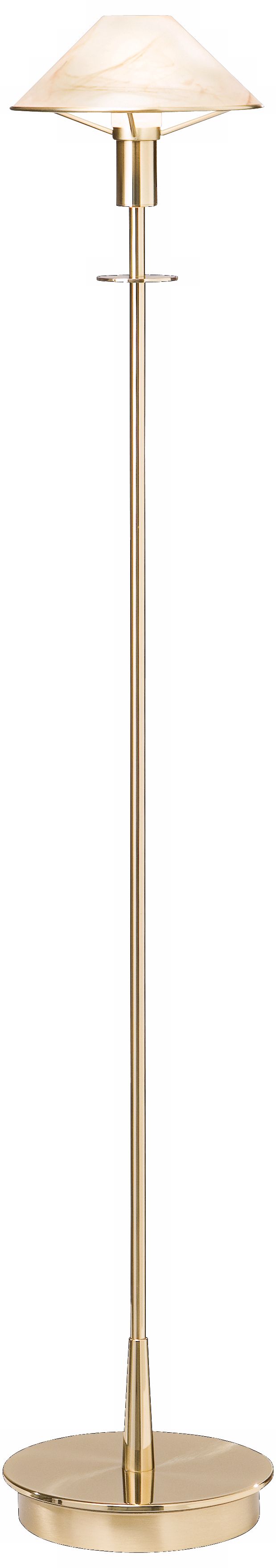 Holtkoetter Brushed Brass Alabaster Brown Floor Lamp