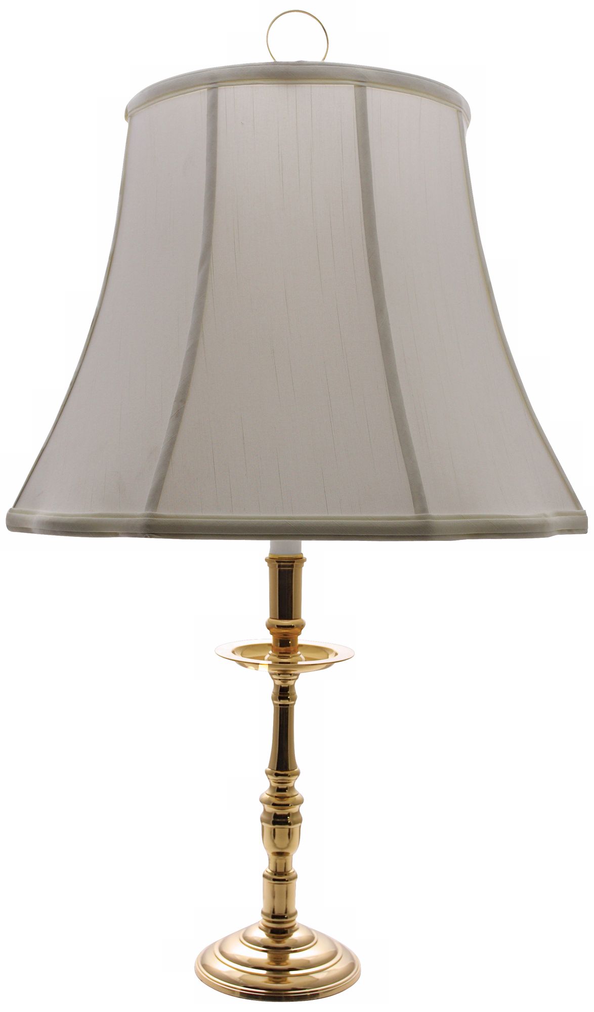 Old Dominion Brass White Shade Candlestick Table Lamp