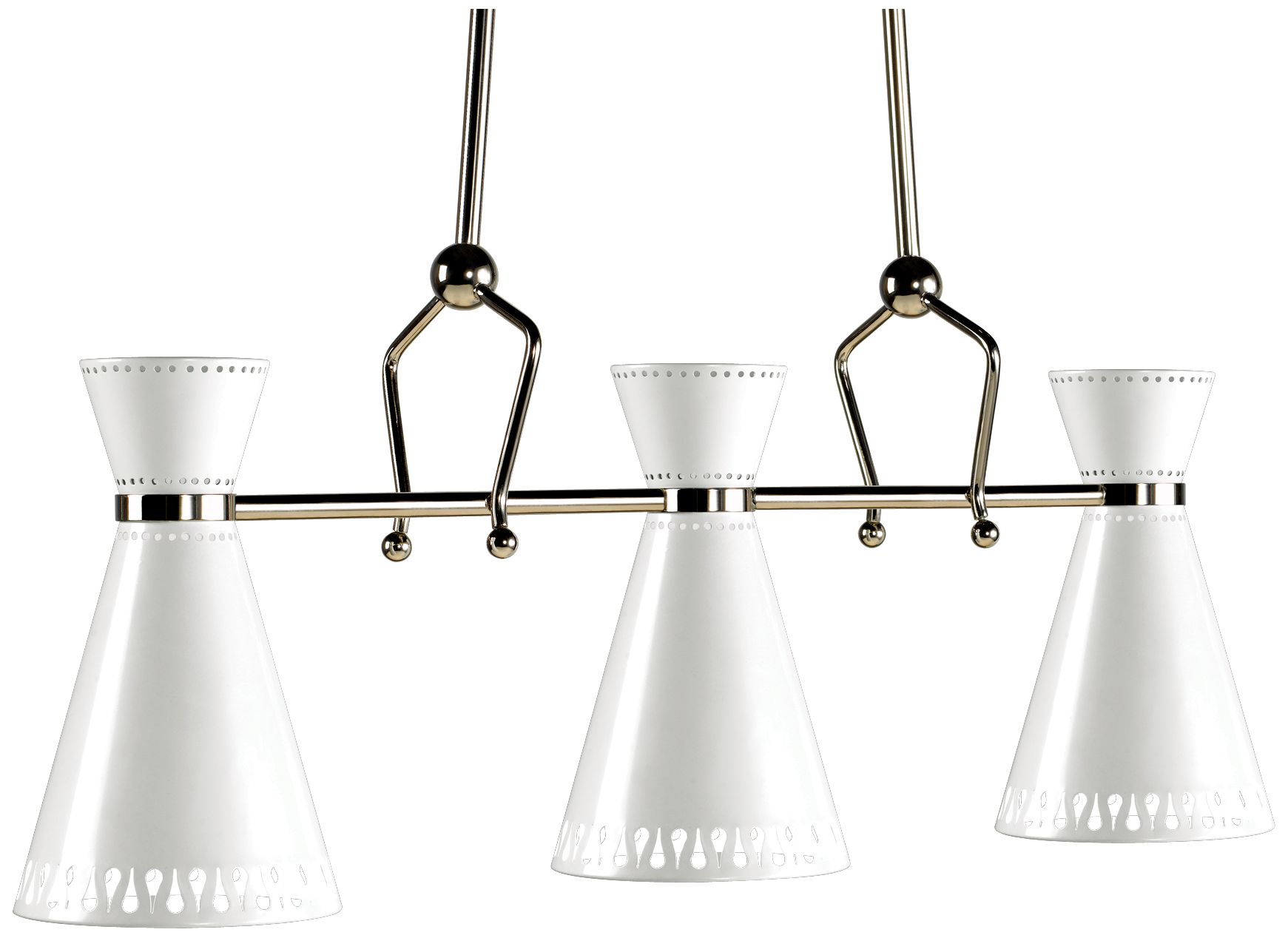 Jonathan Adler Havana Nickel-White 3-Light Modern Chandelier