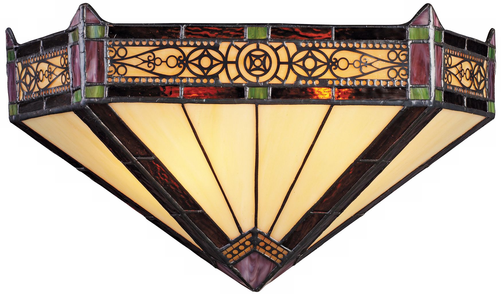 Filigree Aged Bronze Tiffany-Style Wall Sconce