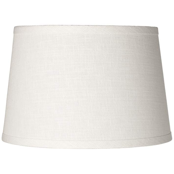 White Linen Drum Lamp Shade 10x12x8, 19 Inch Wide Drum Lamp Shade
