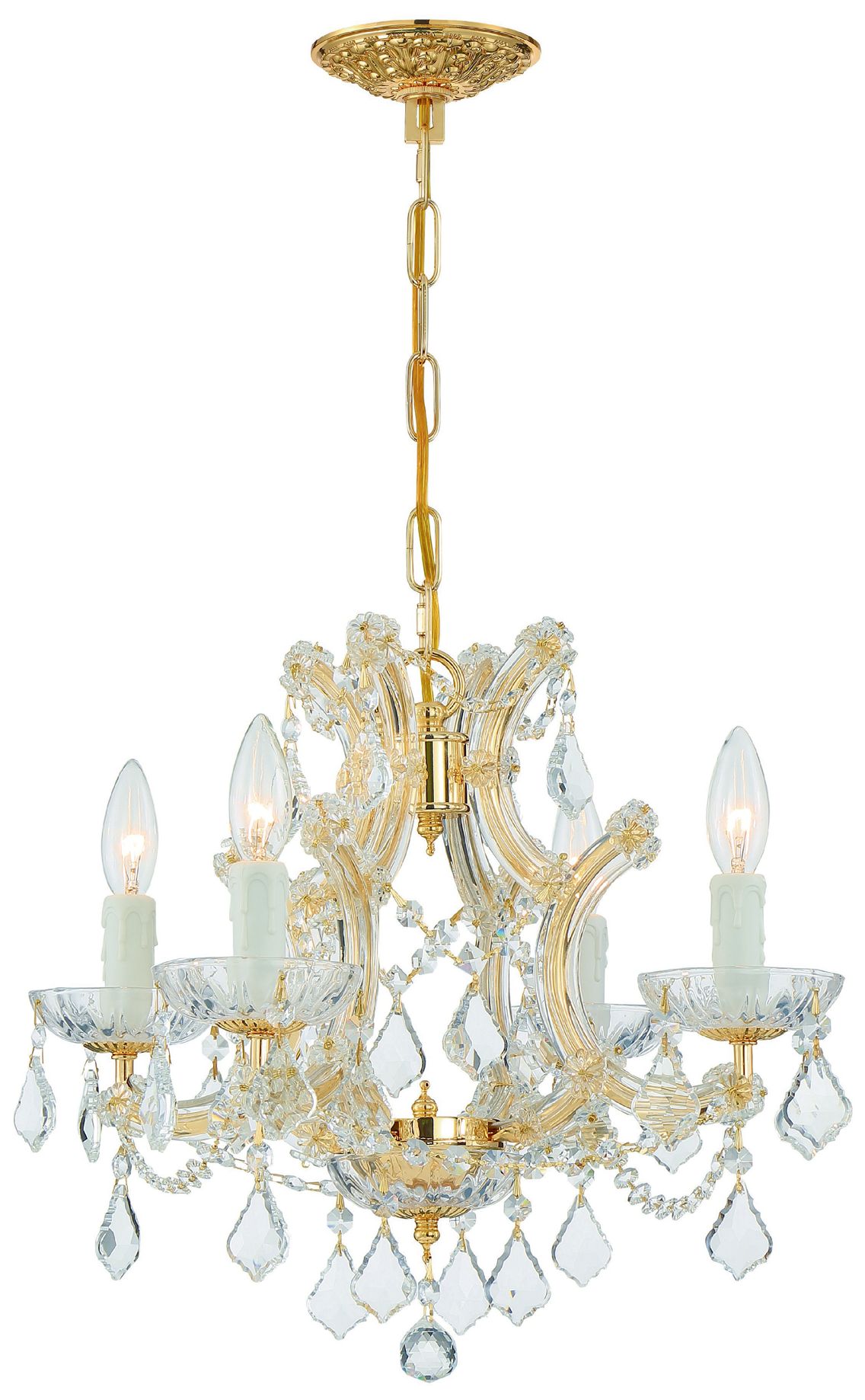 Maria Theresa Collection Gold 4-Light Chandelier