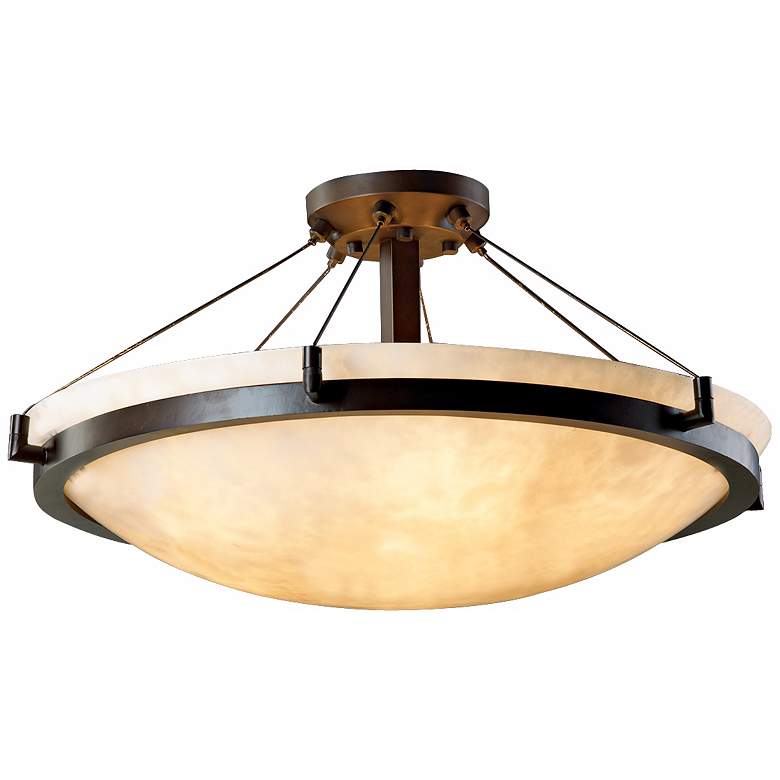 Image 2 Clouds Faux Stone Bronze Semiflush 27" Wide Ceiling Light