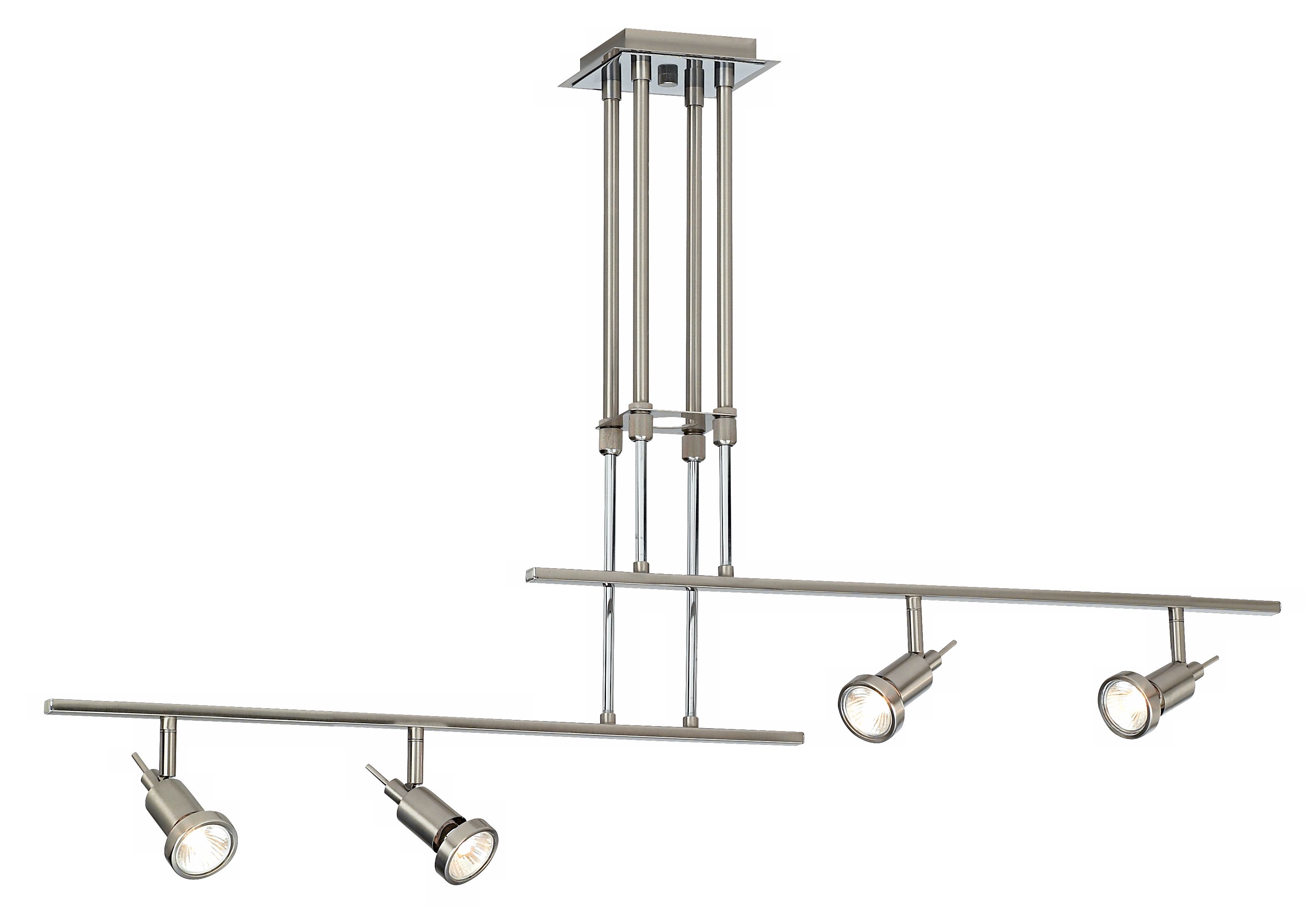Two Rail Adjustable 4-Light Ceiling Fixture