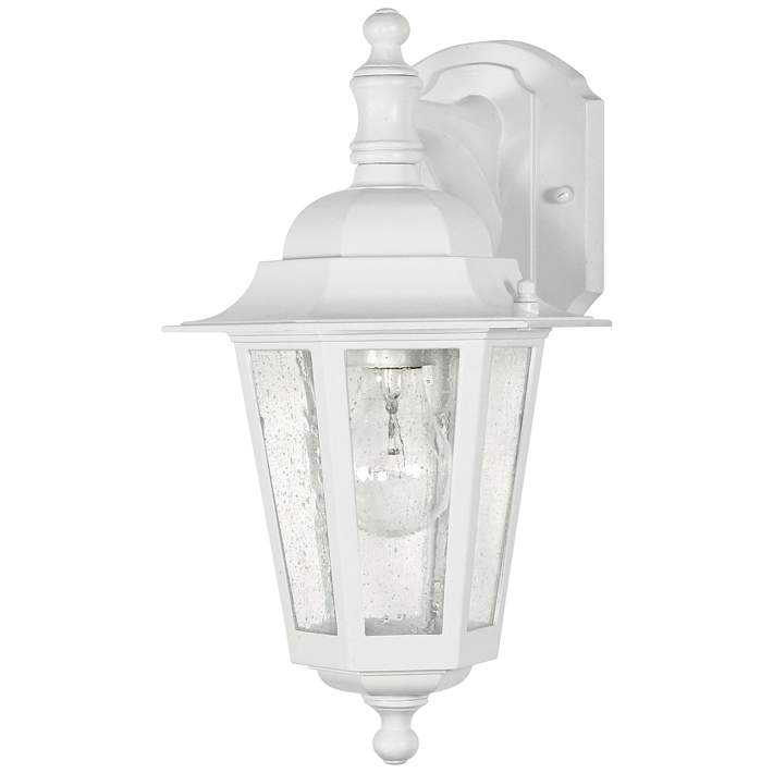 Nuvo Cornerstone 1 Light 14" Post Lantern with Clear Seed Glass 