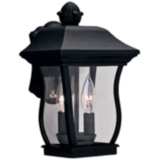 Chelsea 13&quot;H 2-Light Clear Glass Black Outdoor Wall Light