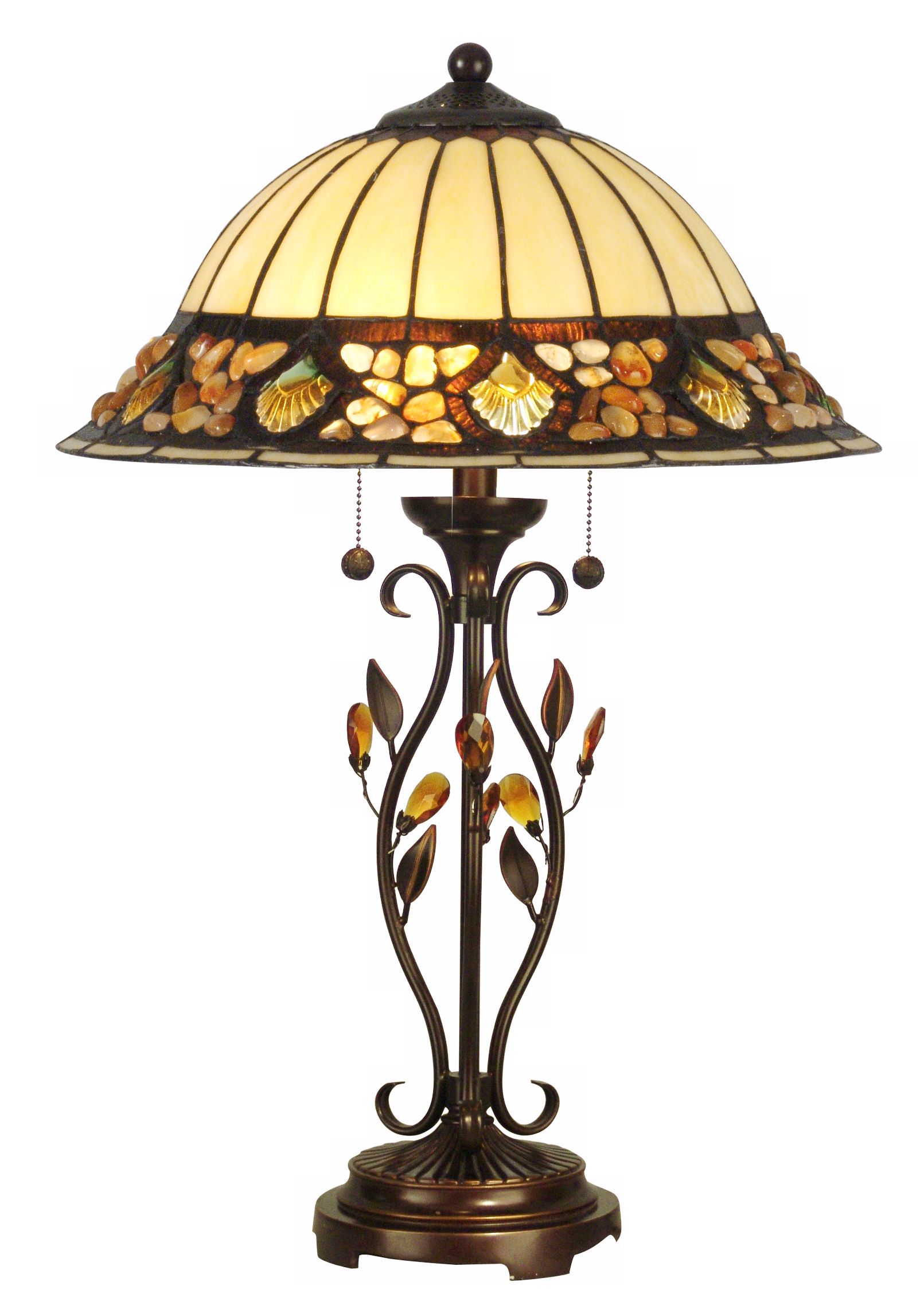 Dale Tiffany Crystal Jewel Pebblestone Art Glass Table Lamp