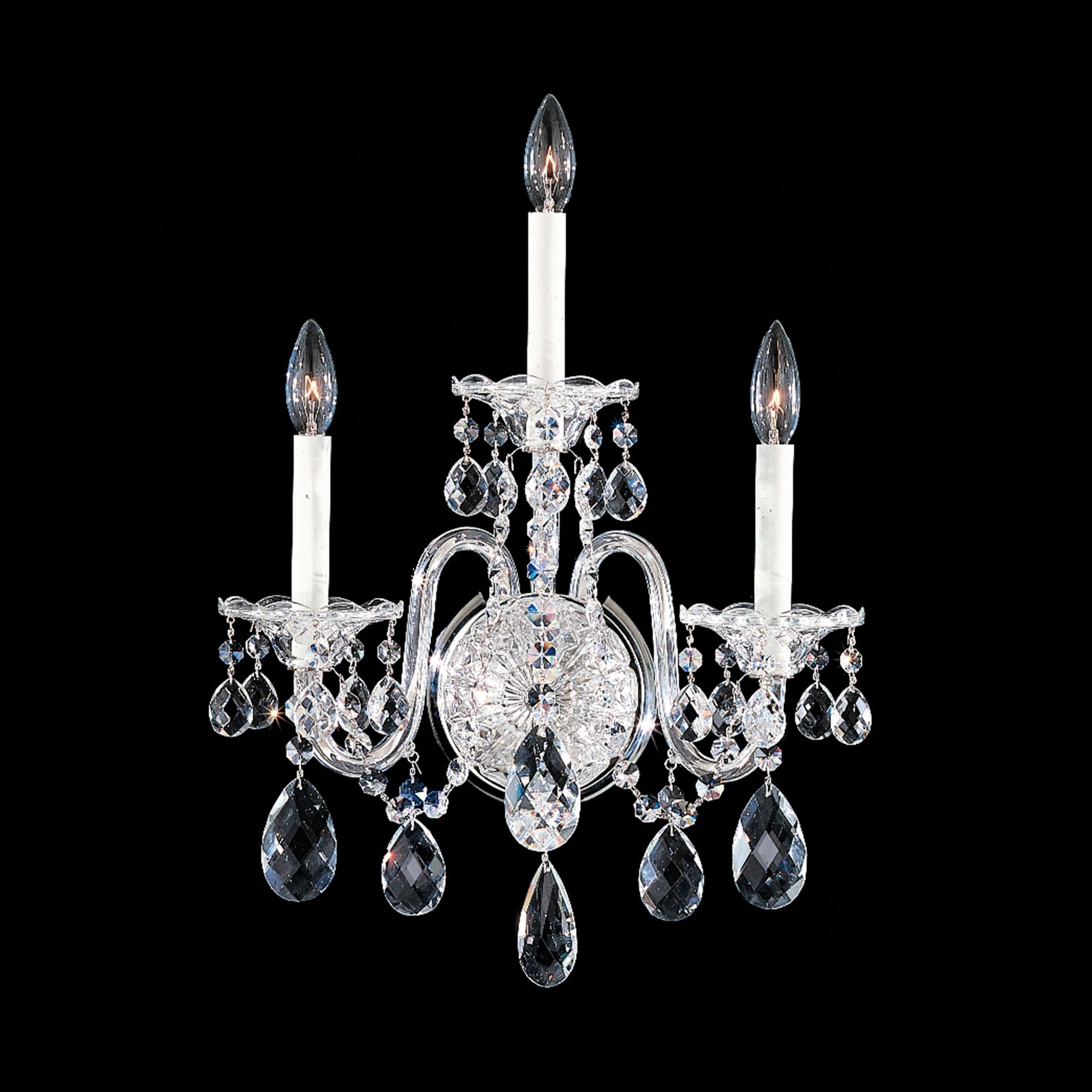 Schonbek Sterling 3-Light Swarovski Crystal Wall Sconce ...