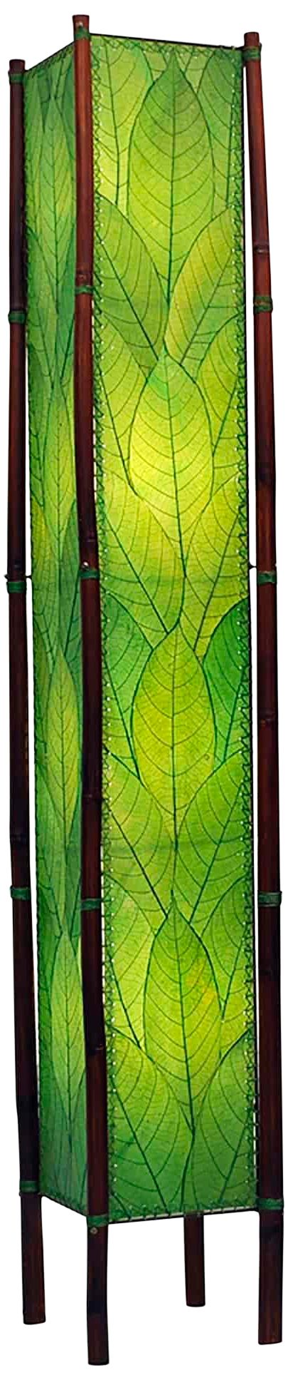 Eangee Fortune Tower Green Cocoa Leaves 72" High Floor Lamp