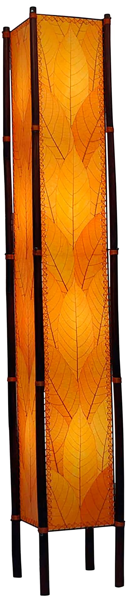 Eangee Fortune Tower Orange Cocoa Leaves 72" High Floor Lamp