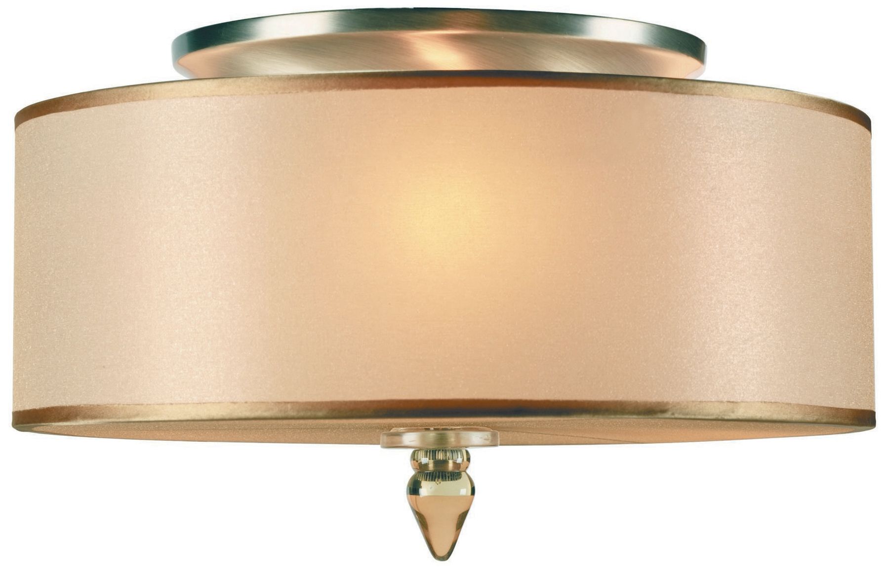 Crystorama Luxo 14" Wide Antique Brass Drum Ceiling Light