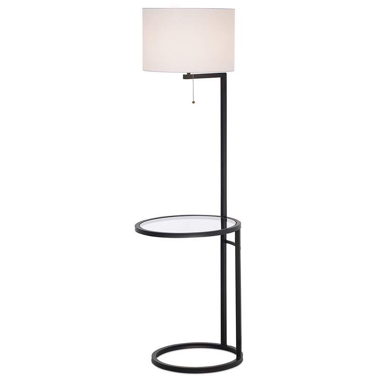 Space Saver Glass Tray Table Floor Lamp