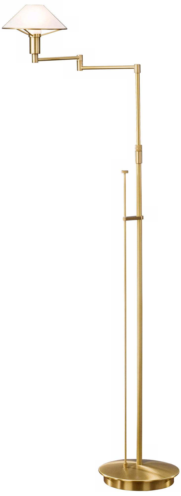 Antique Brass White Alabaster Glass Holtkoetter Floor Lamp