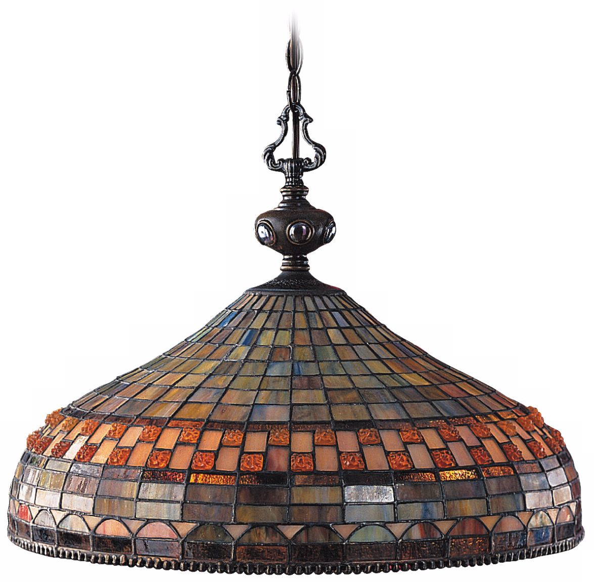 Jewelstone 20" Wide Tiffany-Style Pendant Chandelier