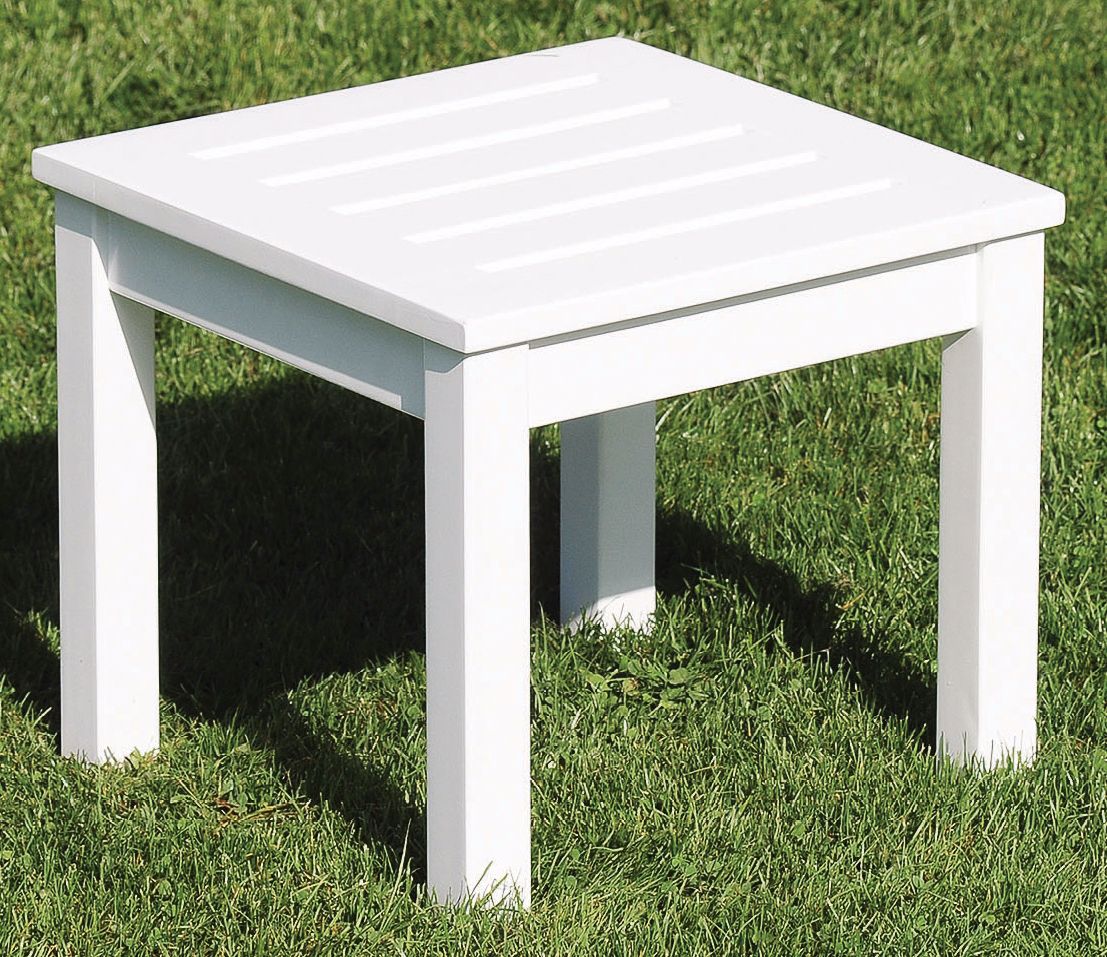 Eucalyptus White Outdoor Side Table