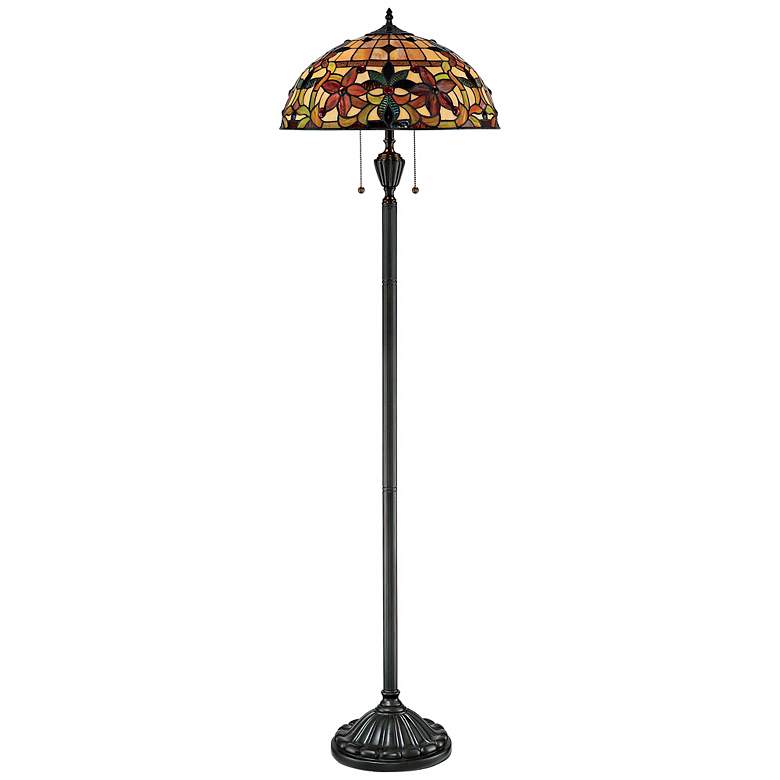 Image 2 Quoizel Kami Tiffany-Style Art Glass Floor Lamp