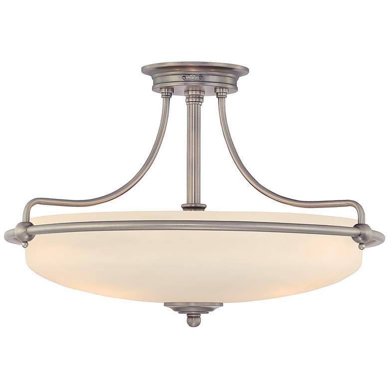 Image 2 Griffin Collection Antique Nickel 21" Wide Ceiling Light