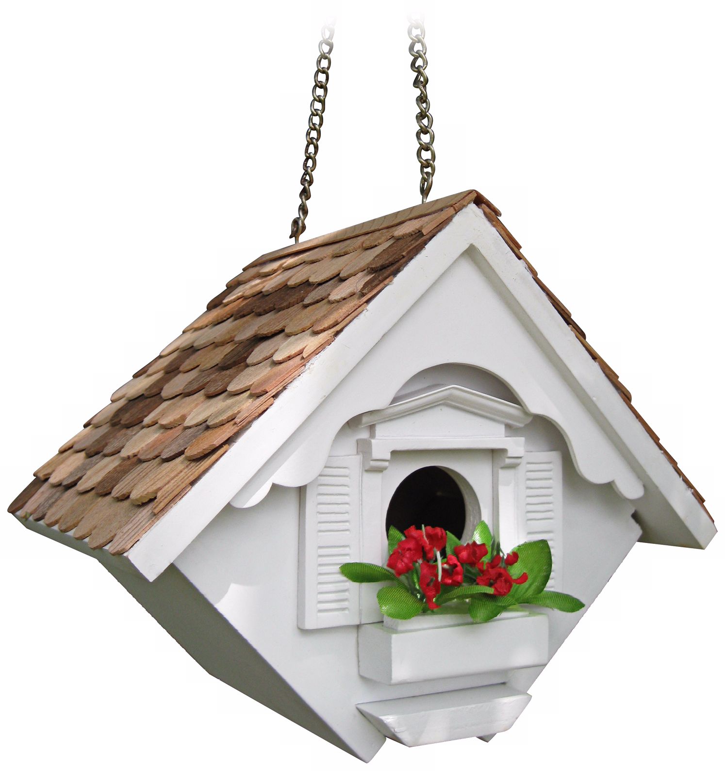 White Little Wren Cottage Bird House