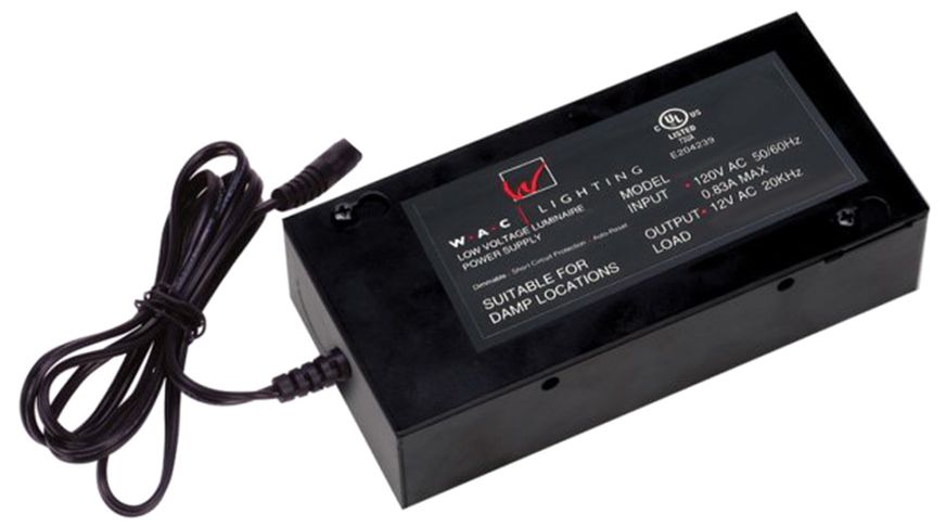 WAC 6.88" Wide Black 24V 60W Remote Class 2 DC Power Supply