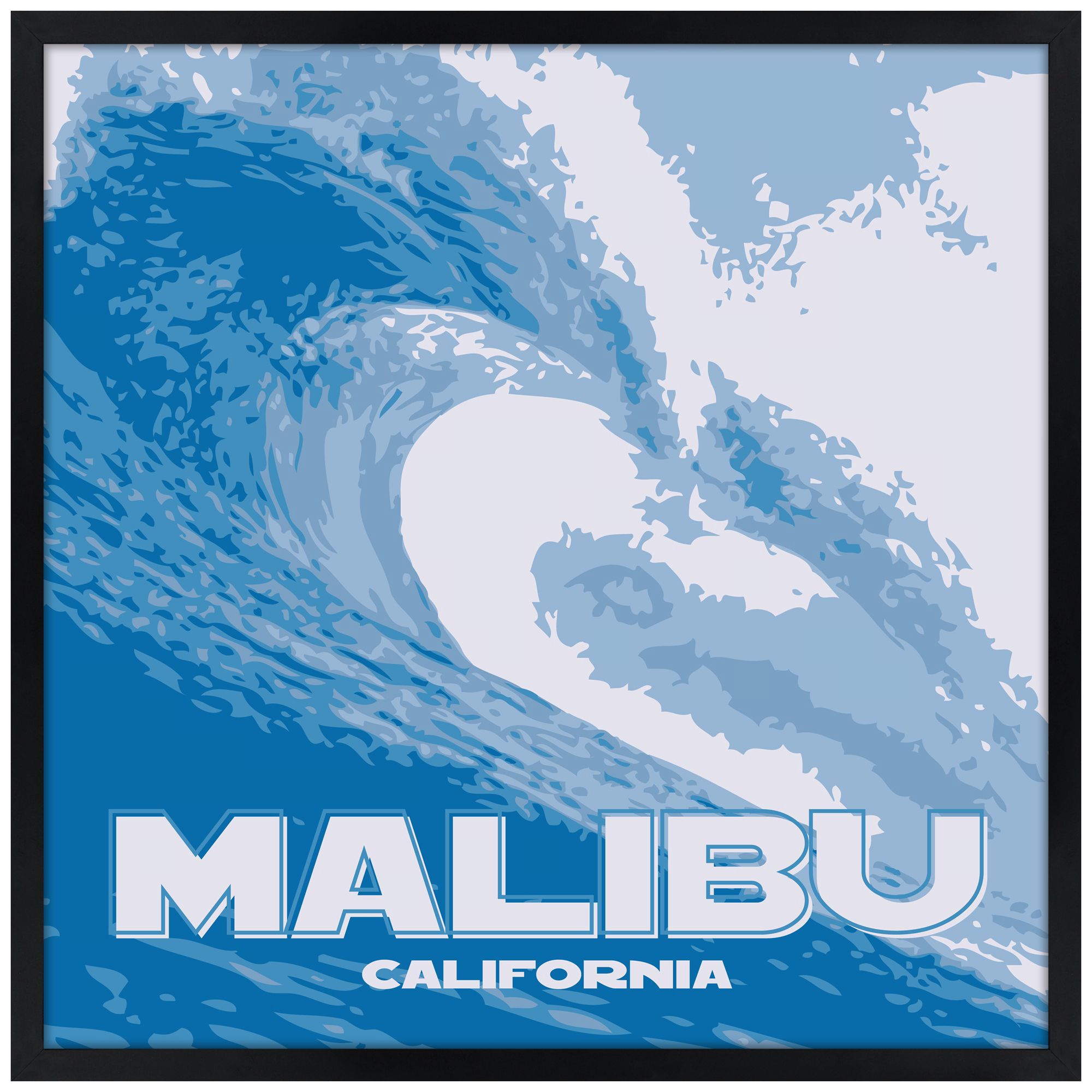 Malibu Wave Wall Art – Coastal Canvas Print for Home Decor