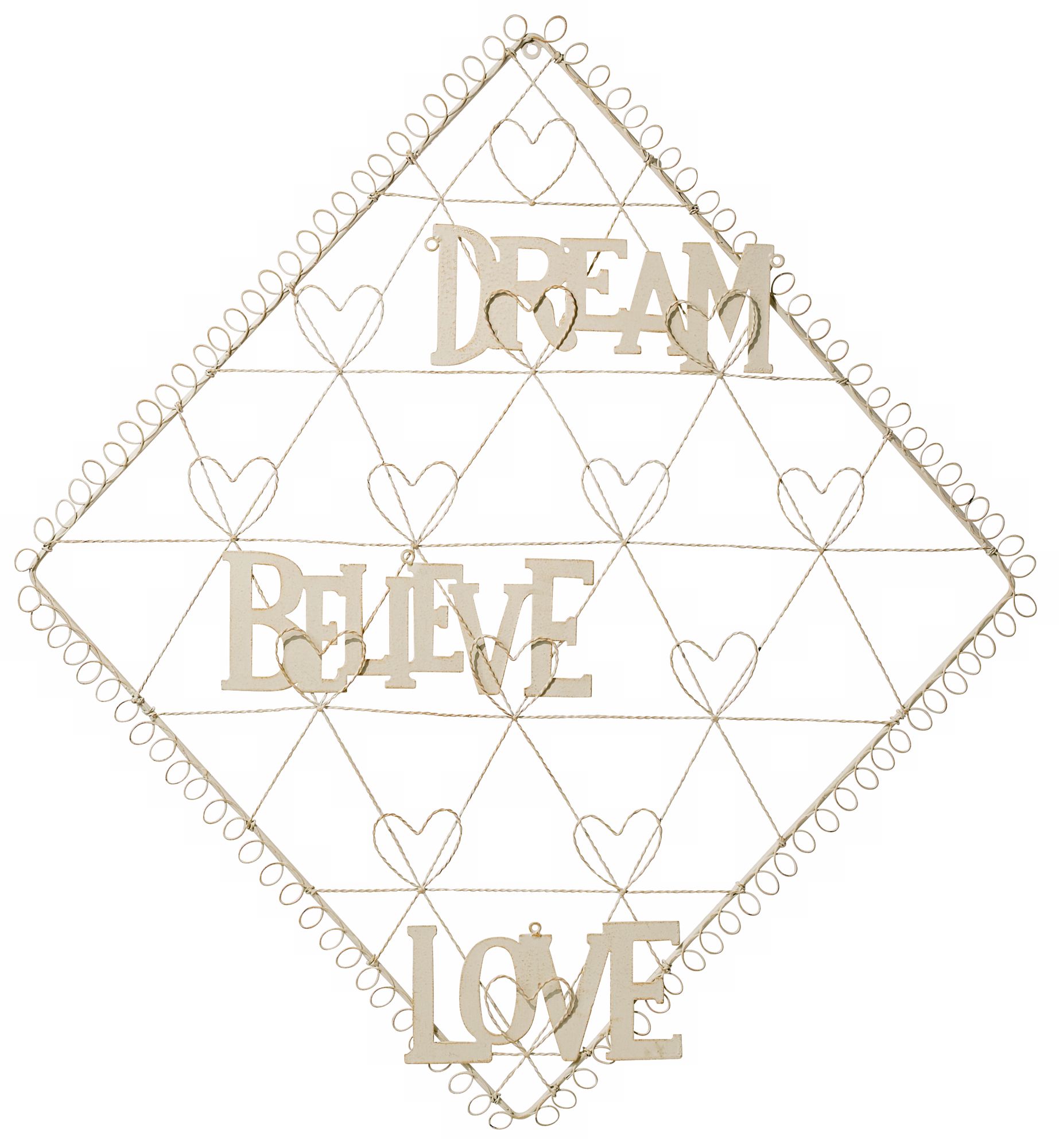 Diamond with Hearts Dream, Believe, Love Card Holder