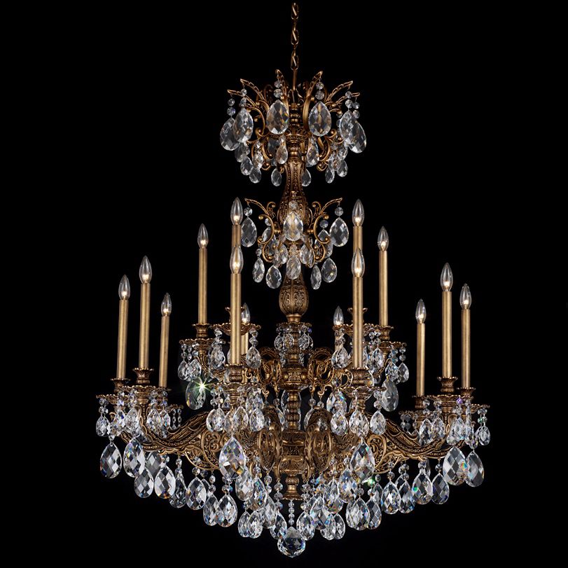 Schonbek Milano 39" Wide Bronze Spectra Crystal Chandelier