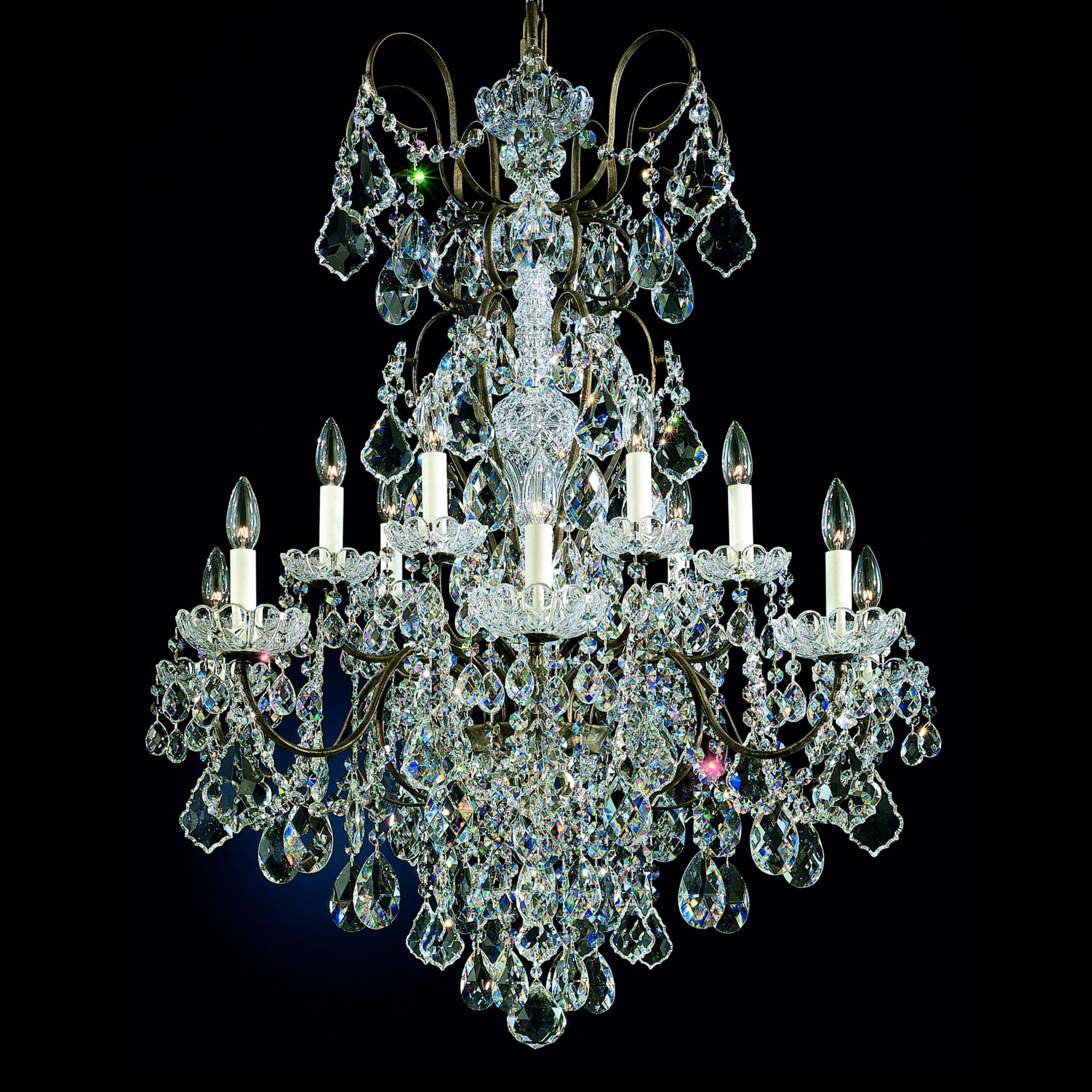 New Orleans 32" Wide Hand-Cut Crystal Chandelier in Gold
