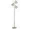 Trac Tree Style 3-Light Floor Lamp in Brushed Steel