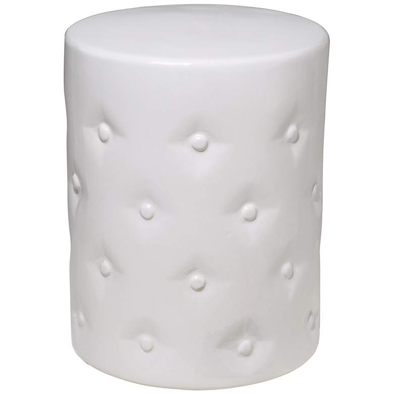 White Ceramic Button Accent