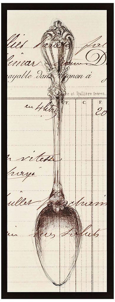 Spoon Document 40" High 16" Wide Wall Art Plaque