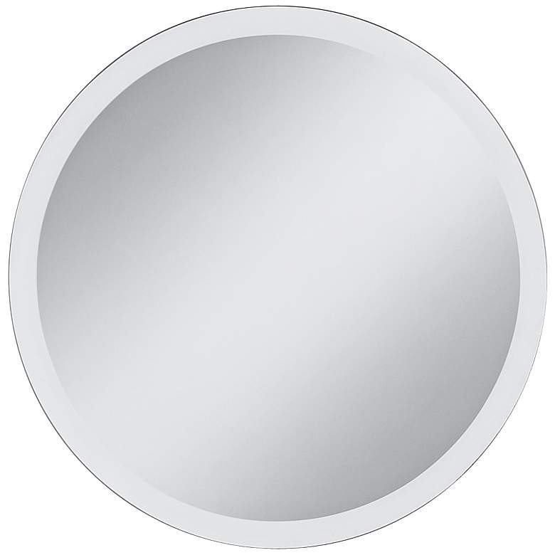 Round Frameless 42&quot; Wide Beveled Mirror